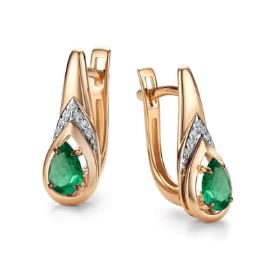 Серьги Алькор из золота 585 с изумрудами