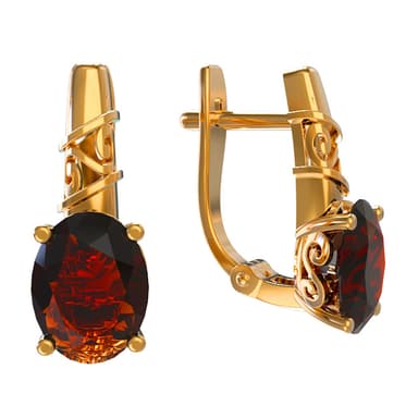 Серьги Арина из розового золота 585 с гранатами