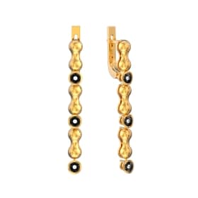 Серьги Ринго из жёлтого золота 585 с бриллиантом