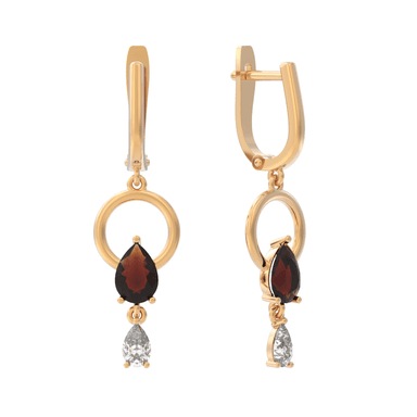 Серьги Арина из золота 585 с гранатами