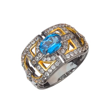 Кольцо Style Avenue из серебра 925 с топазом