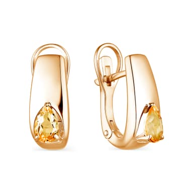 Серьги Алькор из серебра 925 с цитрином